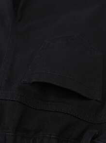 男孩斜口袋牛仔短褲 - 黑色 - 查看 3