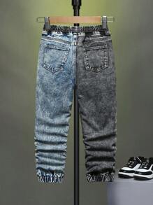 男孩雙色腰部抽繩束腳牛仔褲 - 彩色 - 查看 2