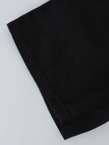 男孩斜口袋牛仔短褲 - 黑色 - 查看 4