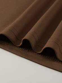 Manfinity Dauomo Áo thun nam Lá thư Giải trí - Cà phê nâu - Xem 4