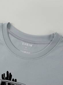 Áo thun nam Ô tô/xe hơi Lá thư Giải trí - Xám - Xem 4