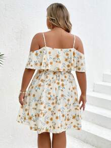 Dreamara Đầm Plus Size Xù Hoa Tất cả trên in Boho - Nhiều màu - Xem 2