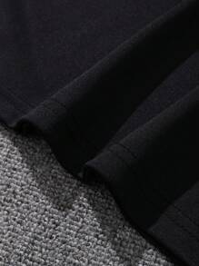 Men Car And Letter Graphic Tee - Black - View 4