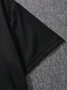 Men Car And Letter Graphic Tee - Black - View 6