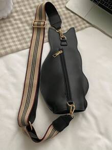 Bolsa creativa mini con diseño de gato negro PU - Negro - Ver 2