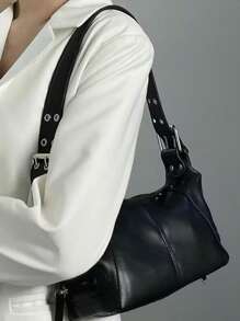 轻便、商务休闲简约包，适合少女、女大学生、新秀和白领人士，非常适合办公室、大学、工作、商务、通勤、户外、旅行、郊游、时尚日本包 - 黑色 - 查看 2