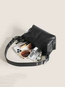 轻便、商务休闲简约包，适合少女、女大学生、新秀和白领人士，非常适合办公室、大学、工作、商务、通勤、户外、旅行、郊游、时尚日本包 - 黑色 - 查看 5