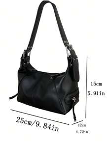 轻便、商务休闲简约包，适合少女、女大学生、新秀和白领人士，非常适合办公室、大学、工作、商务、通勤、户外、旅行、郊游、时尚日本包 - 黑色 - 查看 6