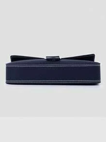 Túi vuông tối giản Túi xách nylon nắp vừa màu xanh cổ điển - Màu xanh lam - Xem 4