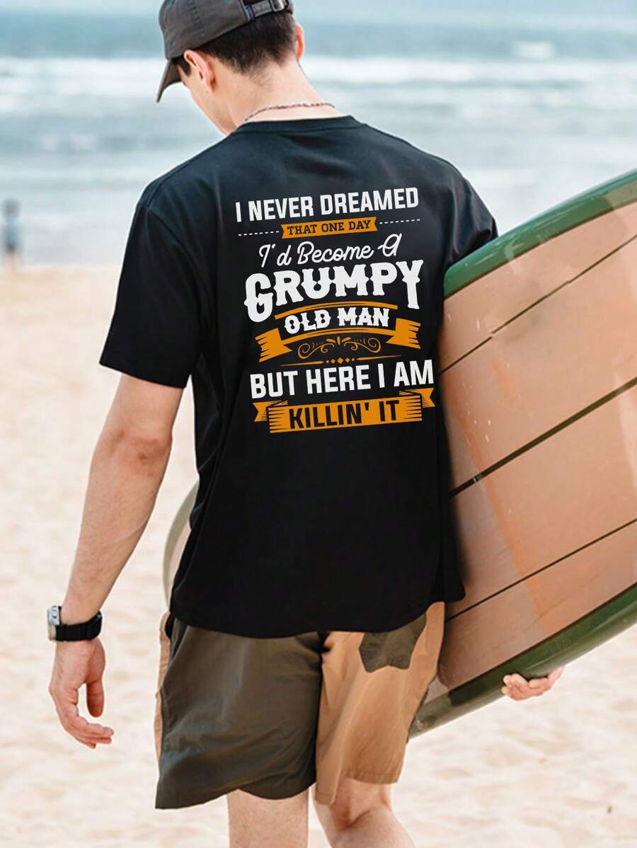 Männer T-Shirt mit Buchstaben Grafik,