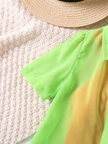 SHEIN Toddler Girls Solid Shirt & Cami Romper