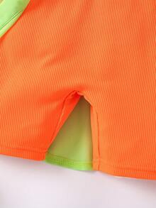 SHEIN Toddler Girls Solid Shirt & Cami Romper