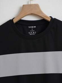 INAWLY Áo thun crop top họa tiết Colorblock dành cho nữ - màu đen - Xem 4