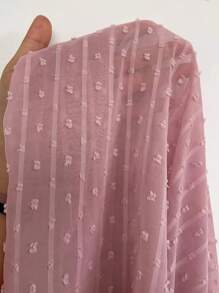 SHEIN Clasi 大碼圓點拼接水溶蕾絲無袖襯衫 - 藕粉色 - 查看 7