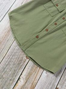 青少年男孩翻蓋袋丹寧襯衫（不帶內搭t恤）