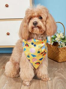1pc Cartoon Graphic Pet Bandana - Multicolor - View 1