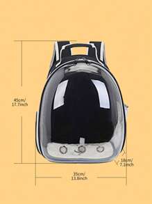 1pc Portable Pet Carrier Bag - Black - View 4