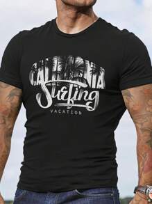 Áo thun & Áo lót Nam Lá thư Giải trí - màu đen - Xem 1