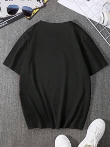 Áo thun & Áo lót Nam Con số Slogan Giải trí - màu đen - Xem 2