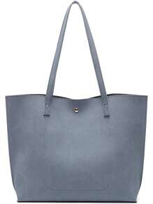 Túi Tote Đeo Vai Tối Giản Trang Trí Tua Rua Trung Bình - Màu xanh bụi bặm - Xem 5