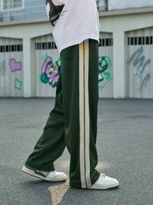 INFLATION Męskie spodnie sportowe retro z taśmą, luźne, casualowe, na jesień