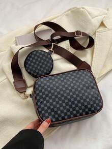 花卉圖案和幾何樣式方包拉鍊PU皮革優雅帶零錢包 - 彩色 - 查看 3