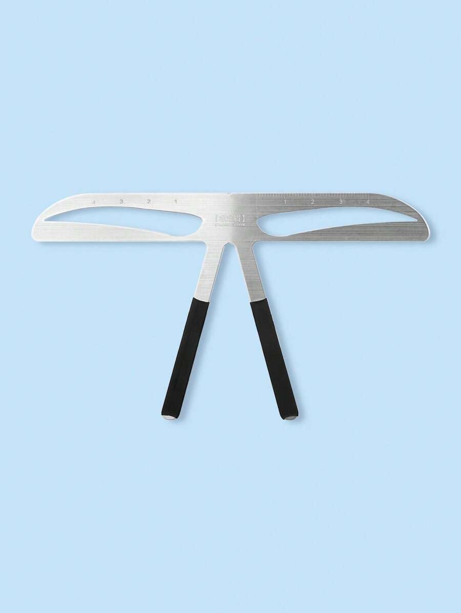 Quy tắc xăm lông mày, 1 thước đo cân bằng thép không gỉ mở rộng hình dạng stencil Vị trí tỷ lệ thước đo cho người mới bắt đầu Công cụ đo lông mày - Bạc - Xem 1