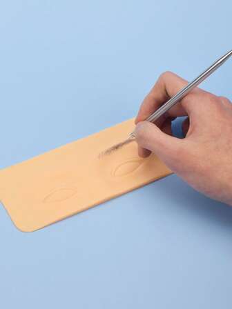 1 st. övningshud för tatuering med 1 st. manuell mikronålspenna, för permanent makeup för ögonbryn, eyeliner, läpptatuering