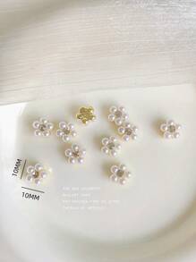 美甲装饰 3D 珍珠、圆形、尖头水钻、金属水钻、凤凰、心形、朋克 DIY 设计，适合家庭、户外、女性、女孩、母亲、姐妹、妻子、婚礼、美甲沙龙、美容院、情人节指甲饰指甲宝石美甲用品指甲 - 彩色 - 查看 6