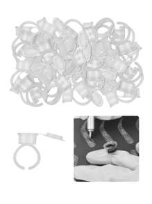 30pcs/Bag Tattoo Ink Ring Cups Tattoo Supplies Disposable Permanent Makeup Eyebrow Lip Tool Accessories Microblading Pigment Cup Cap - White - View 2