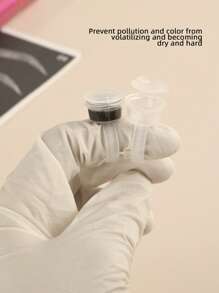 30pcs/Bag Tattoo Ink Ring Cups Tattoo Supplies Disposable Permanent Makeup Eyebrow Lip Tool Accessories Microblading Pigment Cup Cap - White - View 4