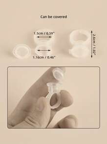 30pcs/Bag Tattoo Ink Ring Cups Tattoo Supplies Disposable Permanent Makeup Eyebrow Lip Tool Accessories Microblading Pigment Cup Cap - White - View 6