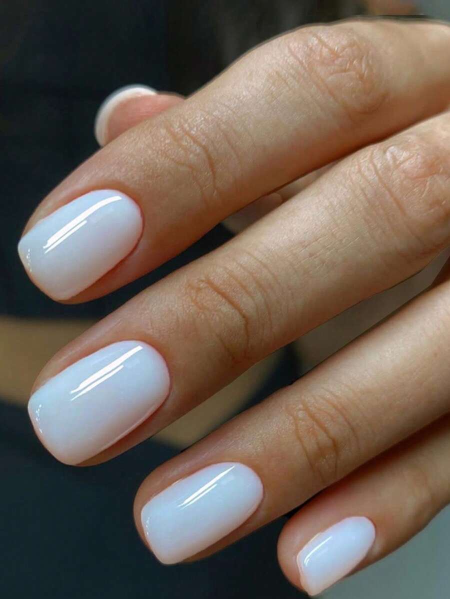 YADORNOS Nâng tầm phong cách của bạn với 24 bộ móng tay giả hình bầu dục ngắn màu trắng sắc nét - trắng - Xem 1