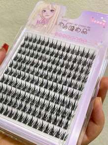 Lông Mi Giả, 1 Hộp Giả Chồn Lông Mi Giả Cá Nhân Lông Mi Giả Volumized Cây Nối Mi Cá Nhân Cụm Nối Dài - màu đen - Xem 3