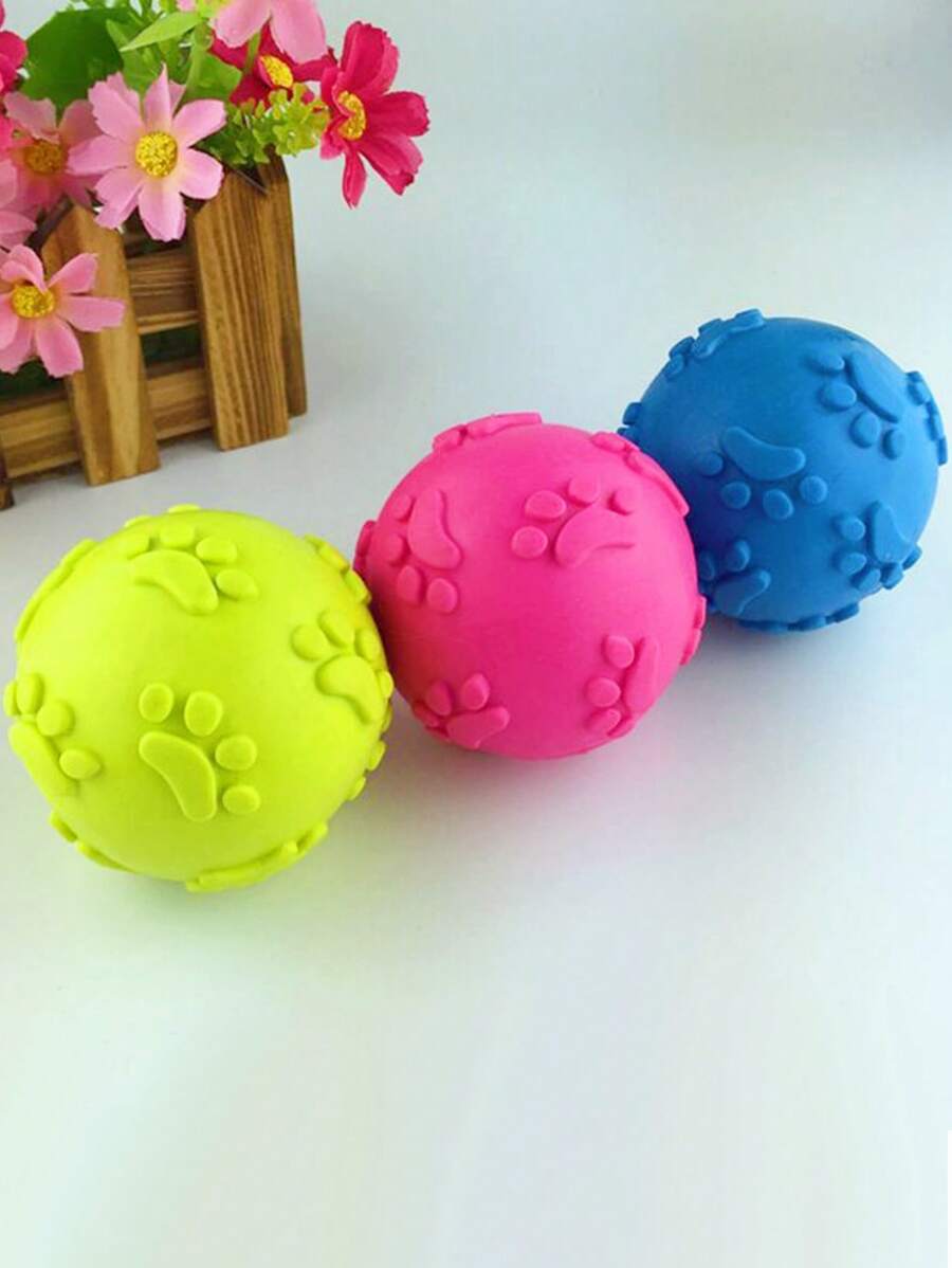 1Pc Màu Sắc Ngẫu Nhiên Thú Cưng Nhai Bóng Đồ Chơi Cho Chó Và Mèo Để Tương Tác - Nhiều màu - Xem 1