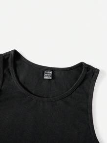 SHEIN EZwear 素色背心上衣和碎花長褲 - 黑與白 - 查看 5