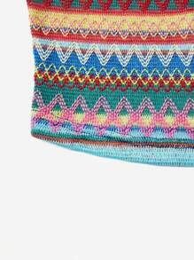 Soleia 幾何圖案肩上打結吊帶上衣 - 彩色 - 查看 5