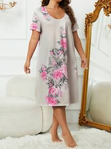 Đầm mặc nhà Kích Thước Lớn Hoa - Nhiều màu - Xem 4