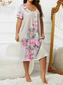 Đầm mặc nhà Kích Thước Lớn Hoa - Nhiều màu - Xem 5