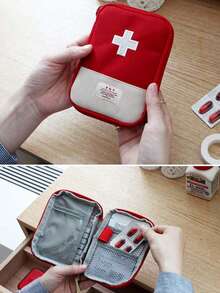 大容量便携式急救包，药品及化妆品收纳袋，旅行急救包，创伤急救包，适合旅行和居家使用 - 紅色 - 查看 4