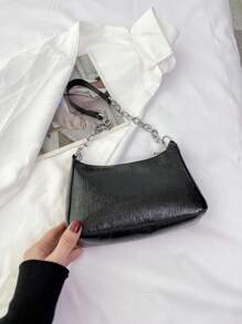 Túi Hobo dây kéo kim loại tối giản màu đen nhỏ để đi lại hàng ngày - màu đen - Xem 7