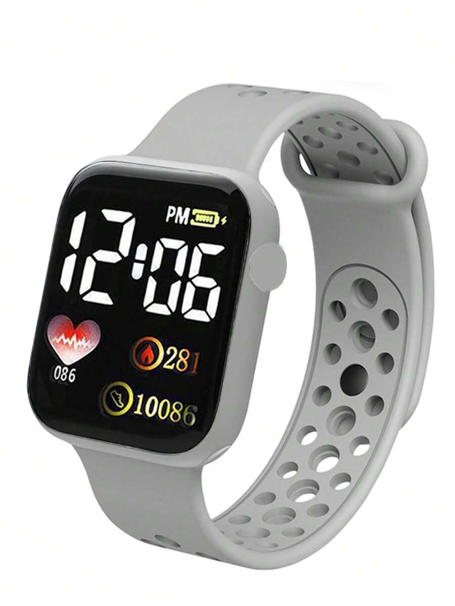 Đồng hồ kỹ thuật số màn hình LED - Xám - Xem 1