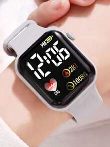 Đồng hồ kỹ thuật số màn hình LED - Xám - Xem 3