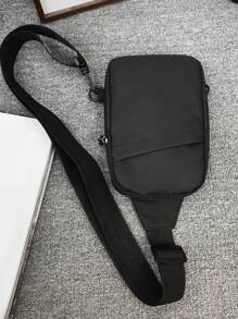 休闲男士单肩夏季胸包尼龙防水户外运动包腰包旅行包，送给父亲的礼物万圣节男士礼物秋季圣诞节尖叫男士包腰包男士斜挎包 - 黑色 - 查看 10