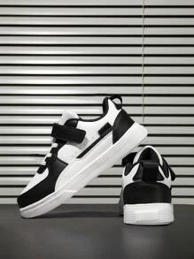 Giày trượt patin dây buộc móc khối màu cho bé trai ngoài trời - Đen và trắng - Xem 2