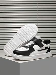 Giày trượt patin dây buộc móc khối màu cho bé trai ngoài trời - Đen và trắng - Xem 5