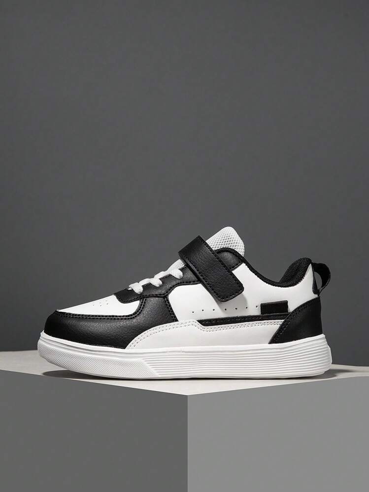 ボーイズカラーブロック面ファスナースケートシューズ屋外用 - ブラック&ホワイト - 見る 6