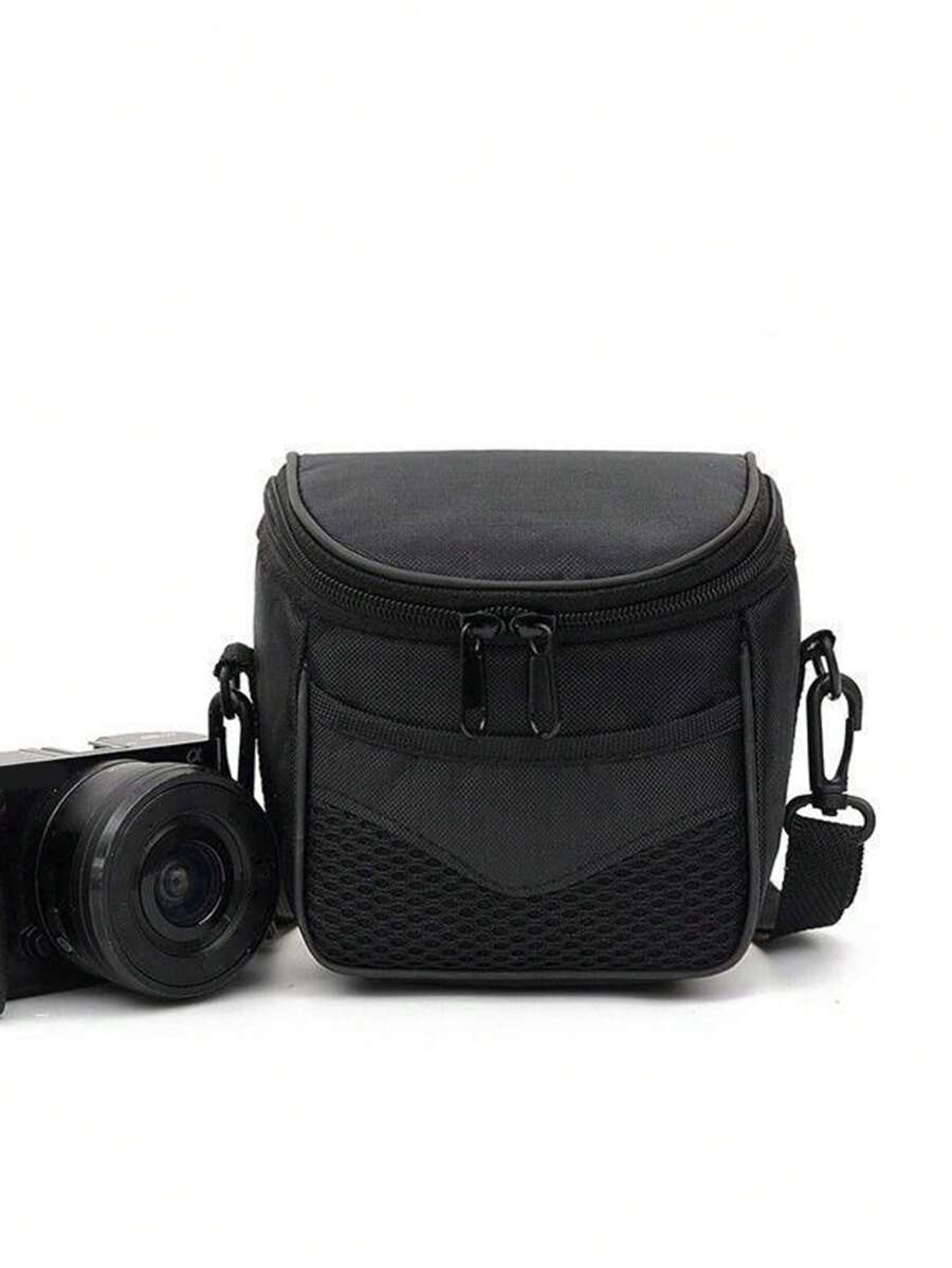Paquete de cámara digital micro de una sola unidad, paquete fotográfico impermeable con objetivo de telefoto, bolso para cámara, estuche de cámara y accesorios de cámara para negocios, viajes, escuela, universidad y oficina - Negro - Ver 1