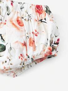 SHEIN Bộ đồ Em bé Xù Viên lá sen Dây kéo Hoa Tất cả trên in - Nhiều màu - Xem 3