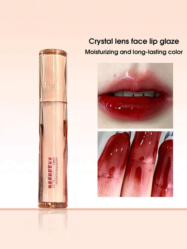 Watery Mirror Lip Gloss,LongWearing Moisturizing Liquid Lipstick Non